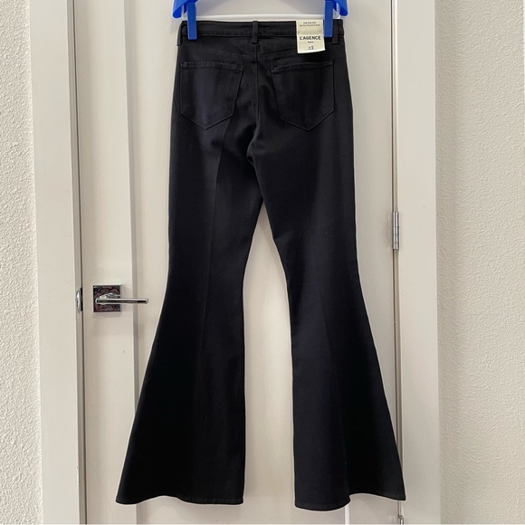 L'AGENCE BRAND NEW 'THE SOLANA' BLACK FLARED TUXEDO STRIPED JEANS SIZE 28 NWOT - Picture 6 of 13